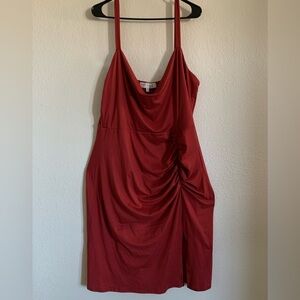 Burnt Orange Draped Dress